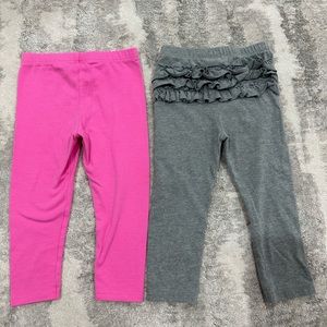Cat & Jack baby pack of 2 comfortable leggings pink gray ruffle 18m